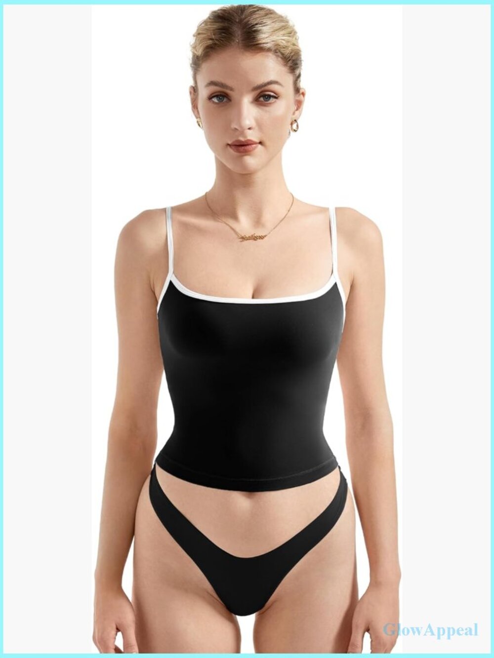 Double Lined Square Neck Tank Top Y2k Going Out Cami Shirt